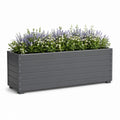 Jardinière surélevée rectangulaire anthracite en acier galvanisé 120 x 40 x 45 cm