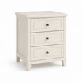 Table de chevet crème en MDF rectangulaire 3 tiroirs 50 x 40 x 65 cm