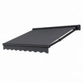 Store banne manuel rétractable gris anthracite en aluminium et polyester 300 x 250 cm