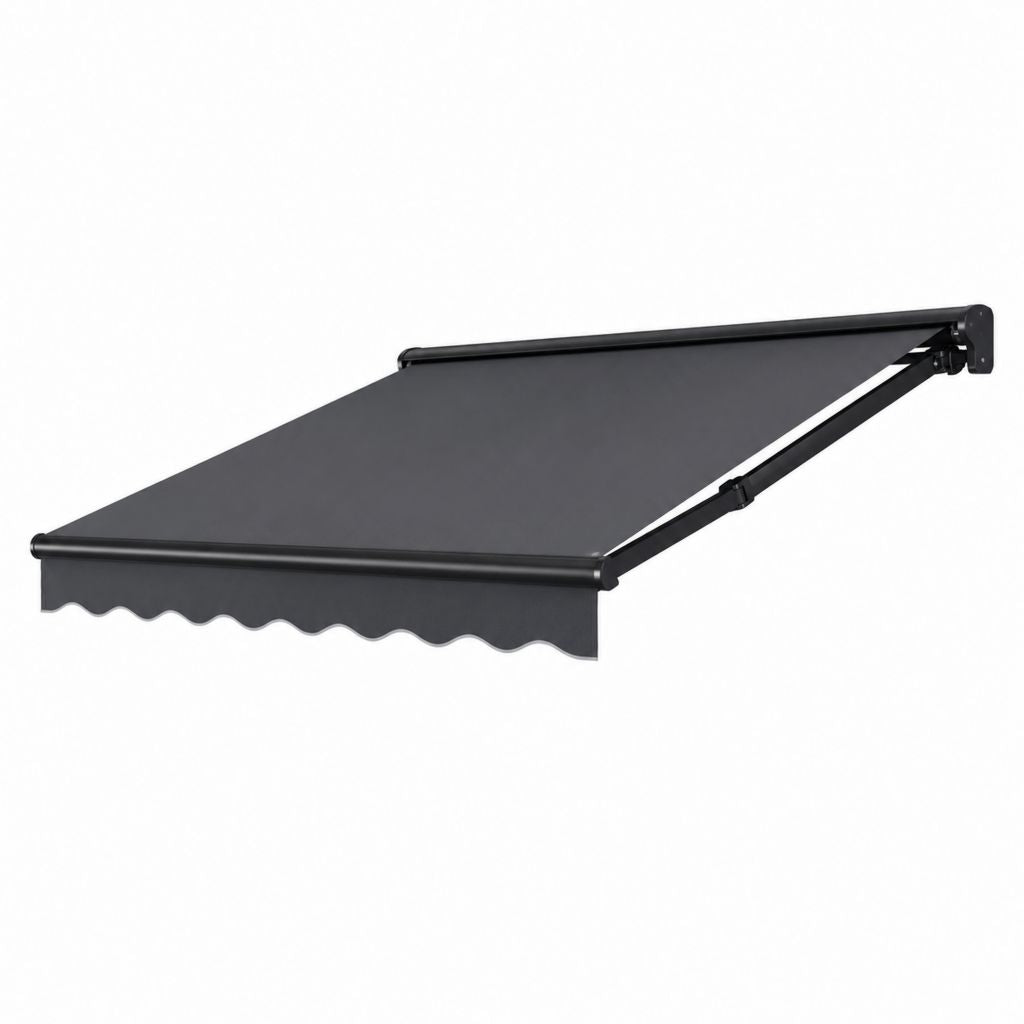 Store banne manuel rétractable gris anthracite en aluminium et polyester 300 x 250 cm