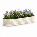 Jardinière surélevée ovale blanche en acier galvanisé 120 x 60 x 30 cm
