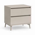 Table de chevet 2 tiroirs beige en MDF rectangulaire 50 x 40 x 55 cm