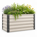 Jardinière surélevée rectangulaire blanc anthracite en acier galvanisé 120 x 60 x 60 cm