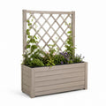 Jardinière rectangulaire avec treillis gris en polypropylène 100 x 43 x 142 cm
