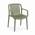 Fauteuil de jardin vert en polypropylène avec accoudoirs 58 x 56 x 82 cm