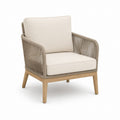 Fauteuil de jardin beige en bois d'acacia massif et corde en polypropylène 76 x 73 x 82 cm