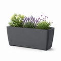 Jardinière rectangulaire anthracite en polypropylène 80 x 30 x 35 cm