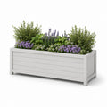 Jardinière surélevée rectangulaire blanche en aluminium thermolaqué 120 x 40 x 60 cm